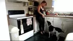 Jouer la chienne au gros cul veut des relations sexuelles avec son chien de compagnie