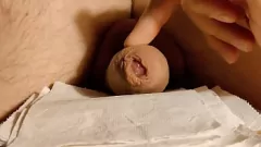 Abspielen Ungeschnittener Schwanzstriche zum intensiven Orgasmus - Solo -Masturbation